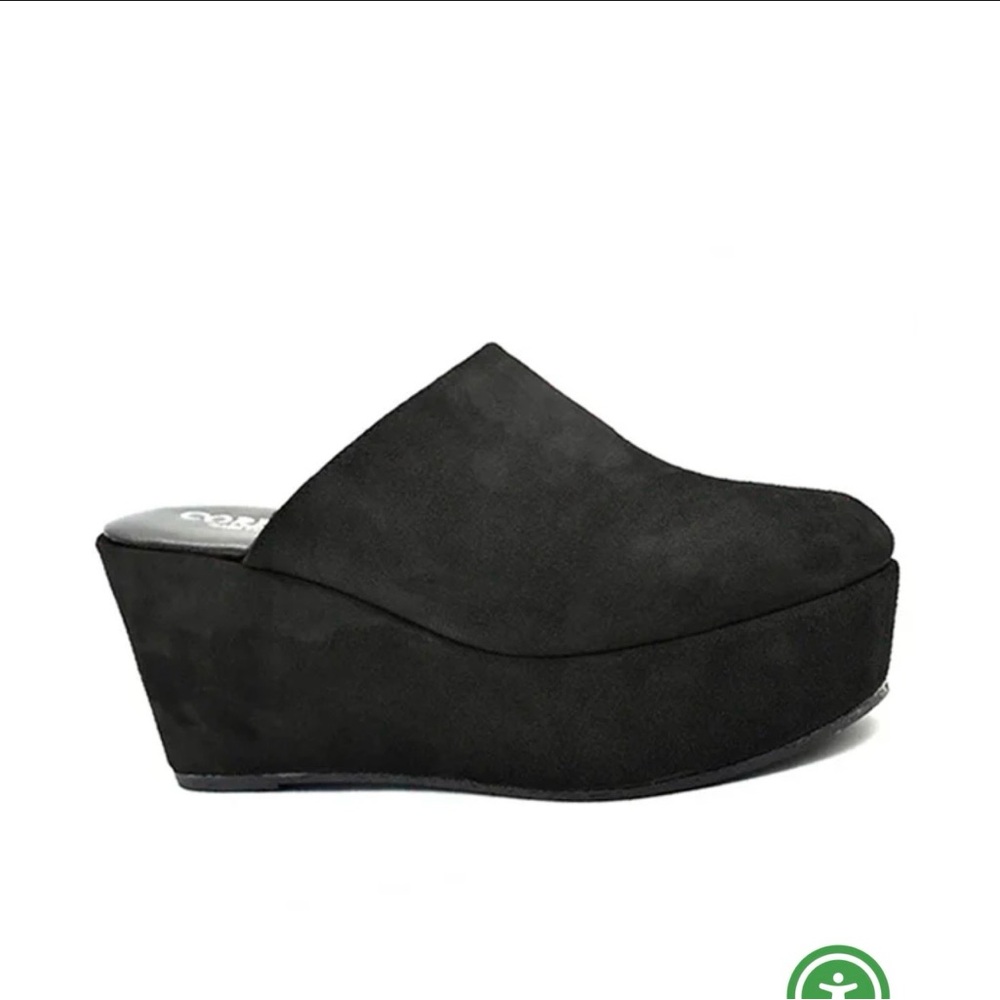 Cordani Genuine Suede Platform Mules Charcoal